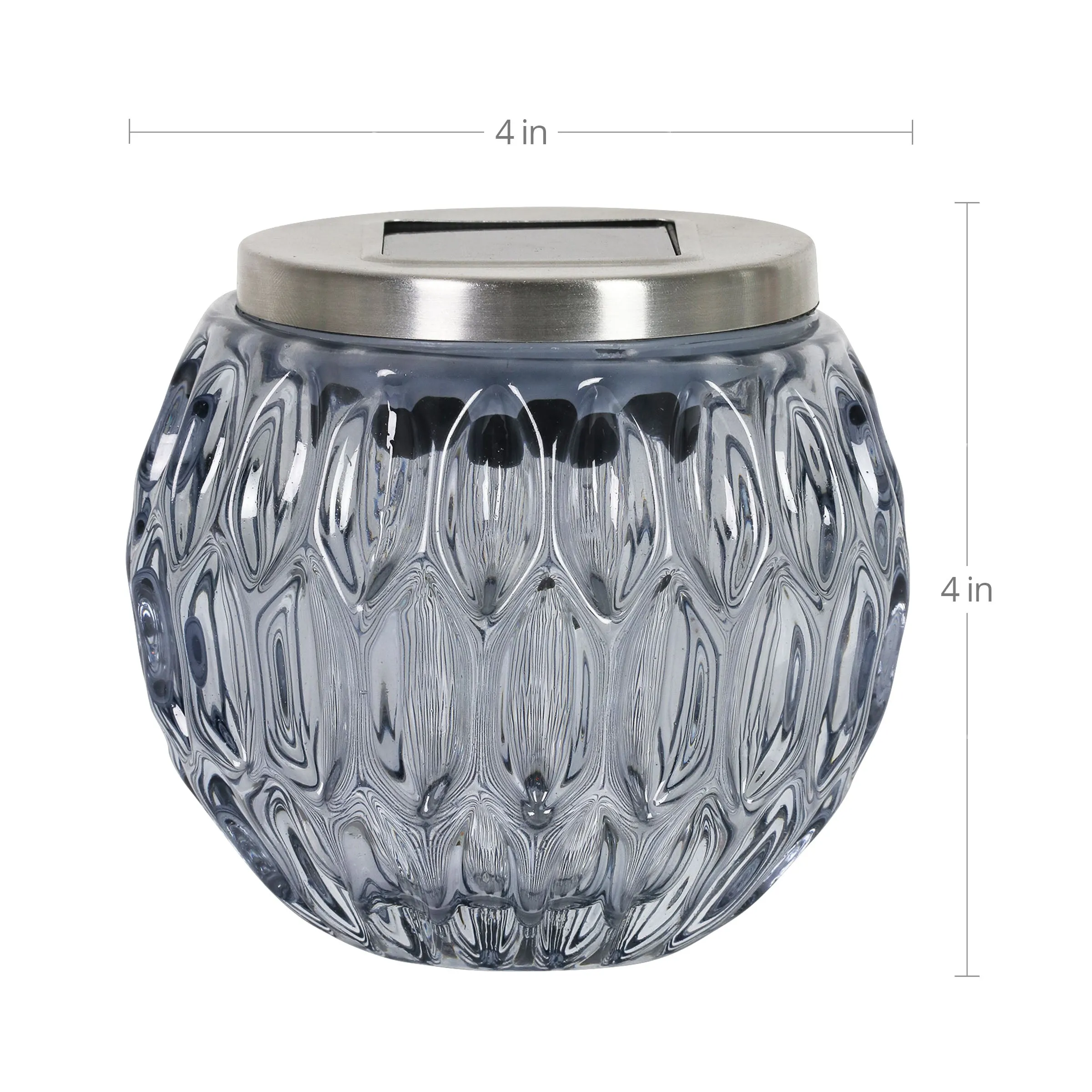 Exhart, Set of Four Solar Glass Prism Lights, 4 Inch