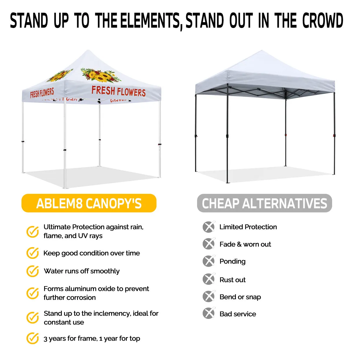 Flowering Tent-Fresh Flowers 10x10 Pop Up Canopy Tent