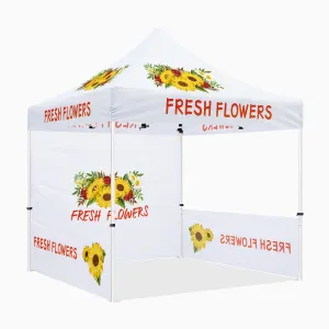 Flowering Tent-Fresh Flowers 10x10 Pop Up Canopy Tent