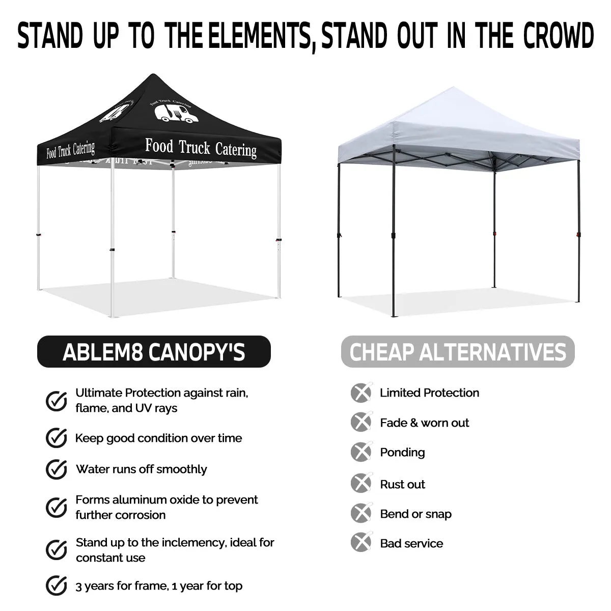 Food Booth Tent-ABLEM8CANOPY 10x10 Food Truck Catering Canopy Pop Up Tent