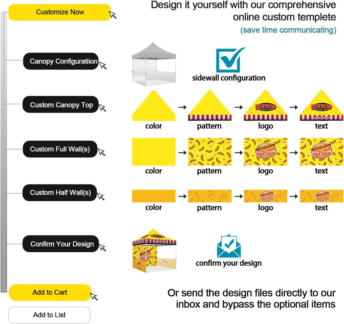 Food Tent-ABLEM8CANOPY Chickenwings 10x10 Pop Up Canopy Tent