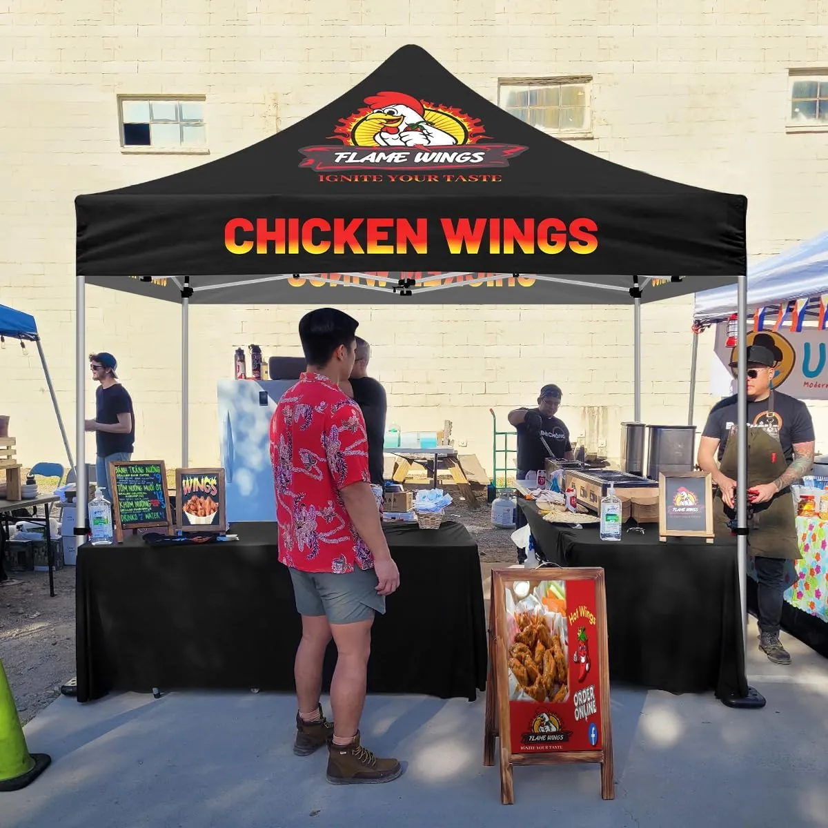 Food Tent-ABLEM8CANOPY Chickenwings 10x10 Pop Up Canopy Tent
