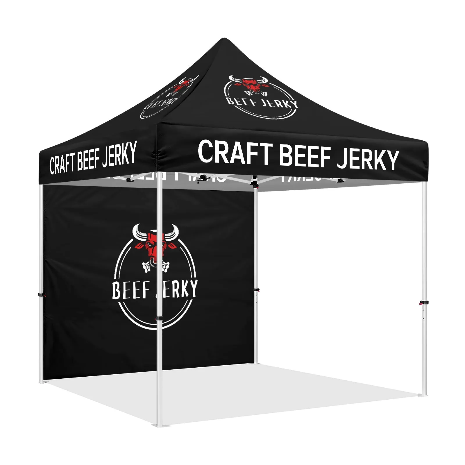 Food Tents-Craft Beef Jerky 10x10 Pop Up Black Canopy Tent
