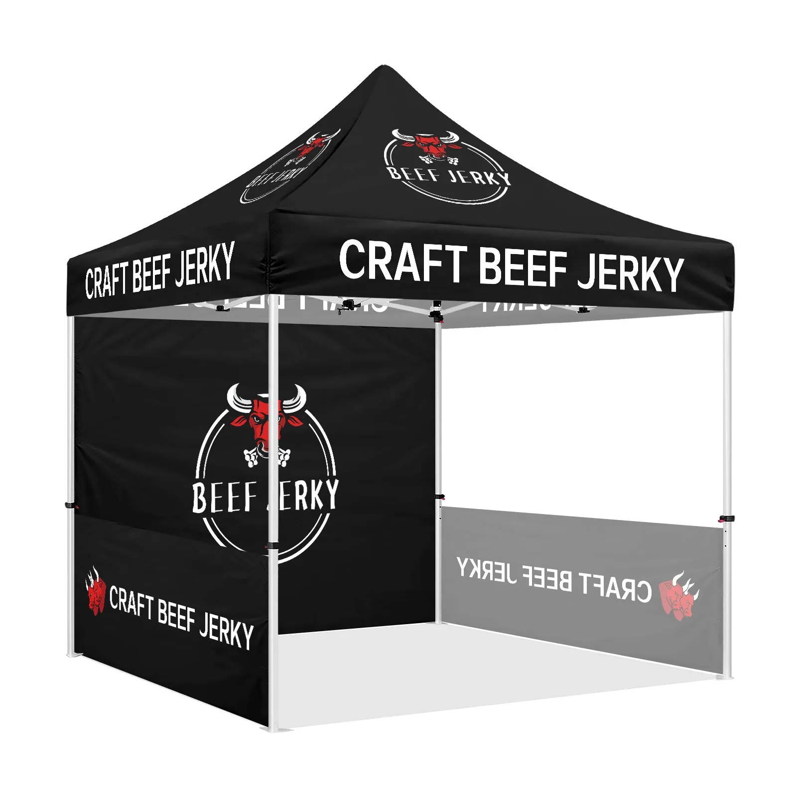 Food Tents-Craft Beef Jerky 10x10 Pop Up Black Canopy Tent