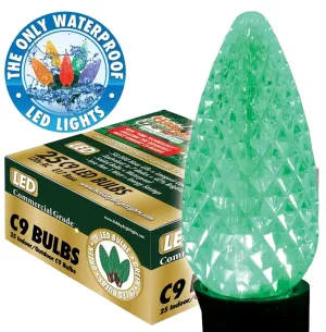 Holiday Bright Lights BU25-LEDFC9-TGR Light Bulb, 0.6 W, Intermediate (E17) Lamp Base, LED Lamp, Green Light :BX 25: QUANTITY: 1
