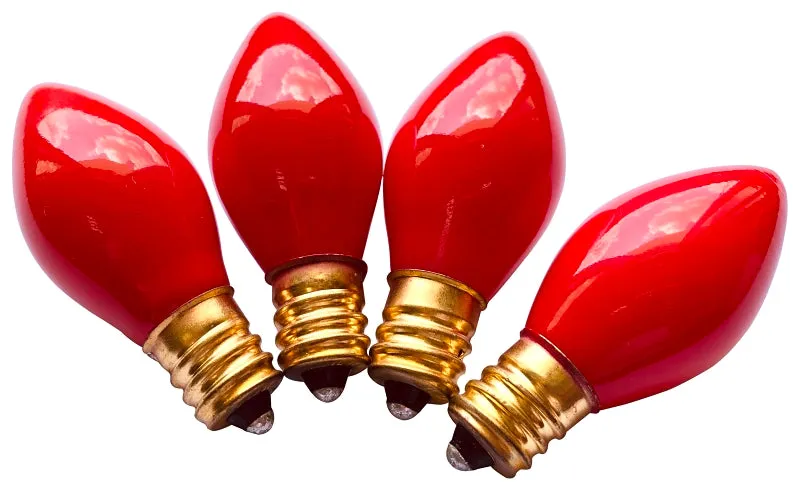 Hometown Holidays 16240 Light Bulb, 5 W, Candelabra Lamp Base, Incandescent Lamp, Ceramic Red Light :PK 4: QUANTITY: 25