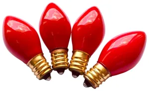 Hometown Holidays 16240 Light Bulb, 5 W, Candelabra Lamp Base, Incandescent Lamp, Ceramic Red Light :PK 4: QUANTITY: 25