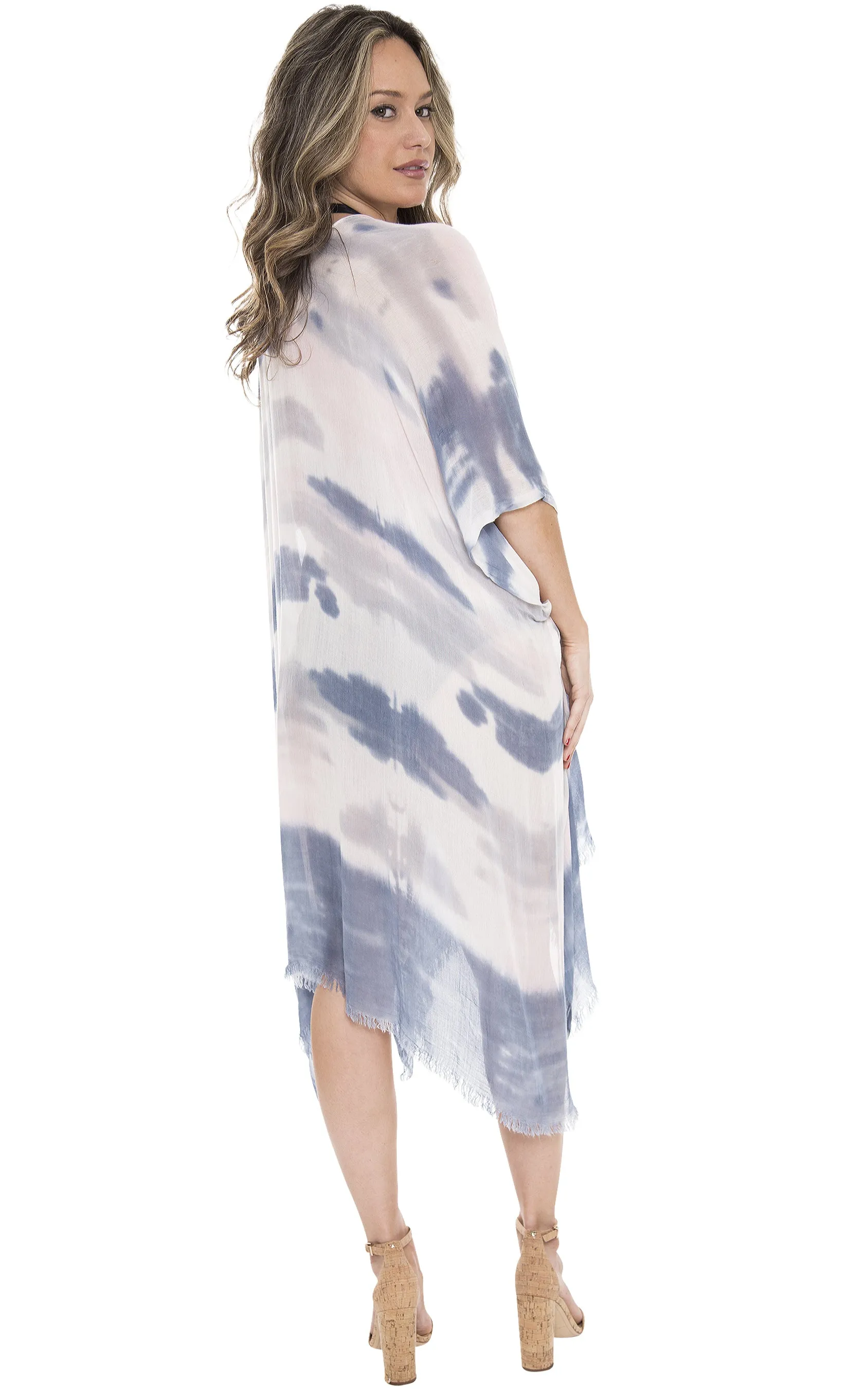JP1625 Tie-Dye Print Kimono