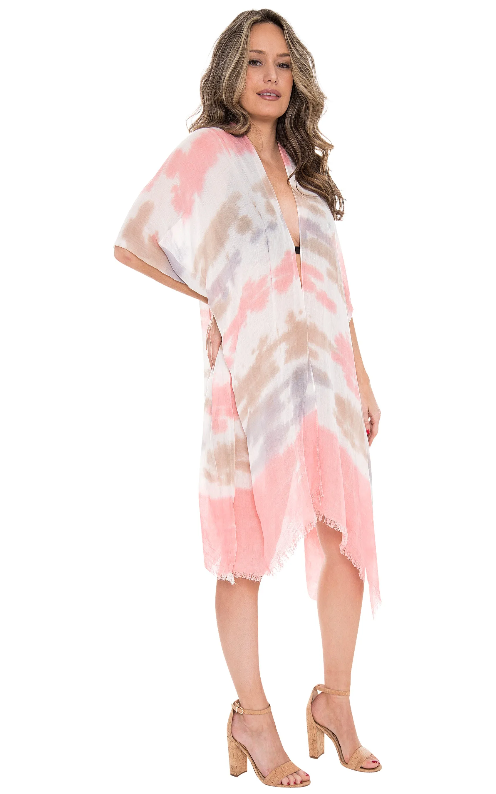 JP1625 Tie-Dye Print Kimono