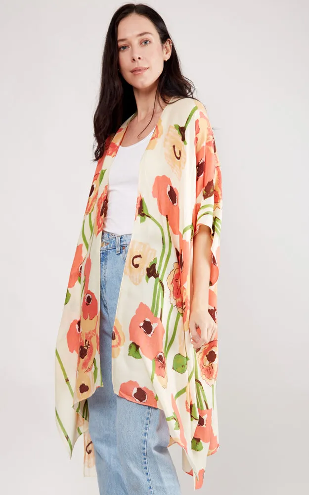 JP2102 Floral Design Cover Up Kimono