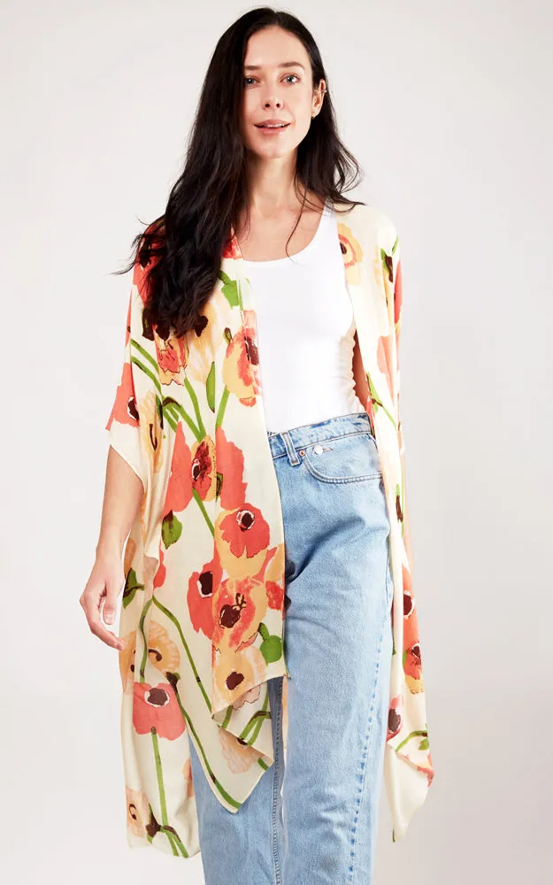 JP2102 Floral Design Cover Up Kimono