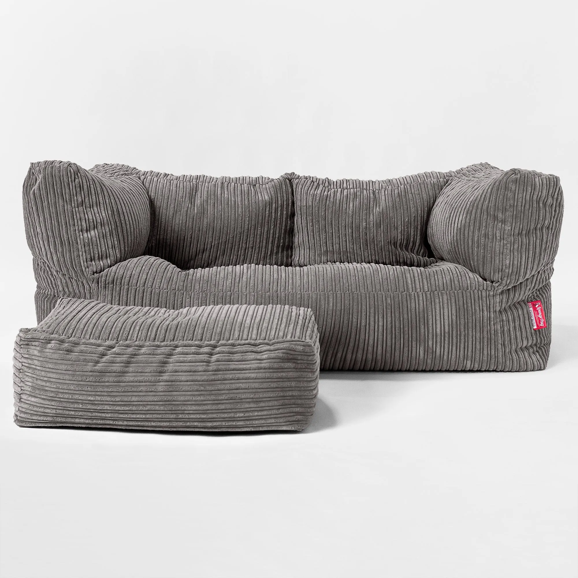 Kids Giant Albert Sofa 2 Seater 3-14 yr - Cord Graphite Grey