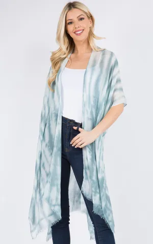 KP3111 Tie-Dyed Print Cover Up Kimono