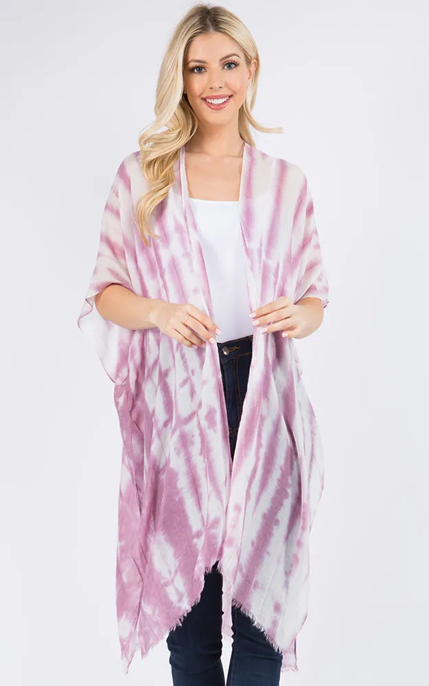 KP3111 Tie-Dyed Print Cover Up Kimono