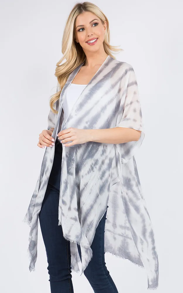 KP3111 Tie-Dyed Print Cover Up Kimono
