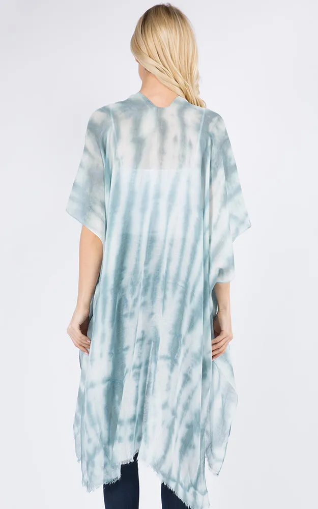 KP3111 Tie-Dyed Print Cover Up Kimono