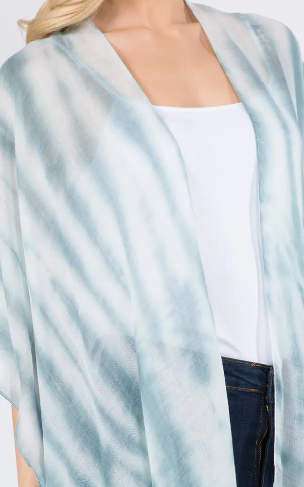KP3111 Tie-Dyed Print Cover Up Kimono