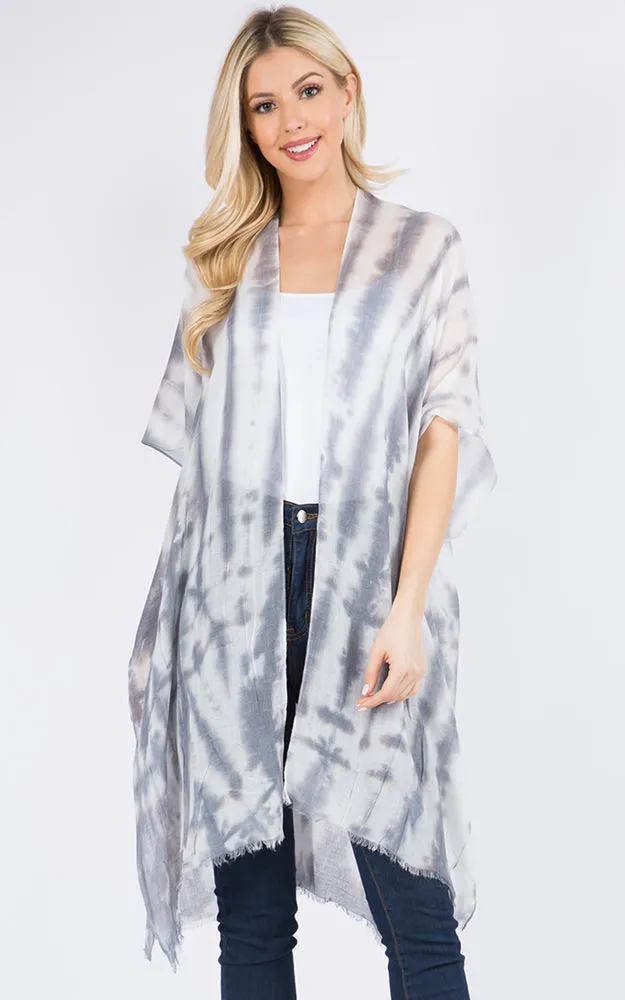 KP3111 Tie-Dyed Print Cover Up Kimono
