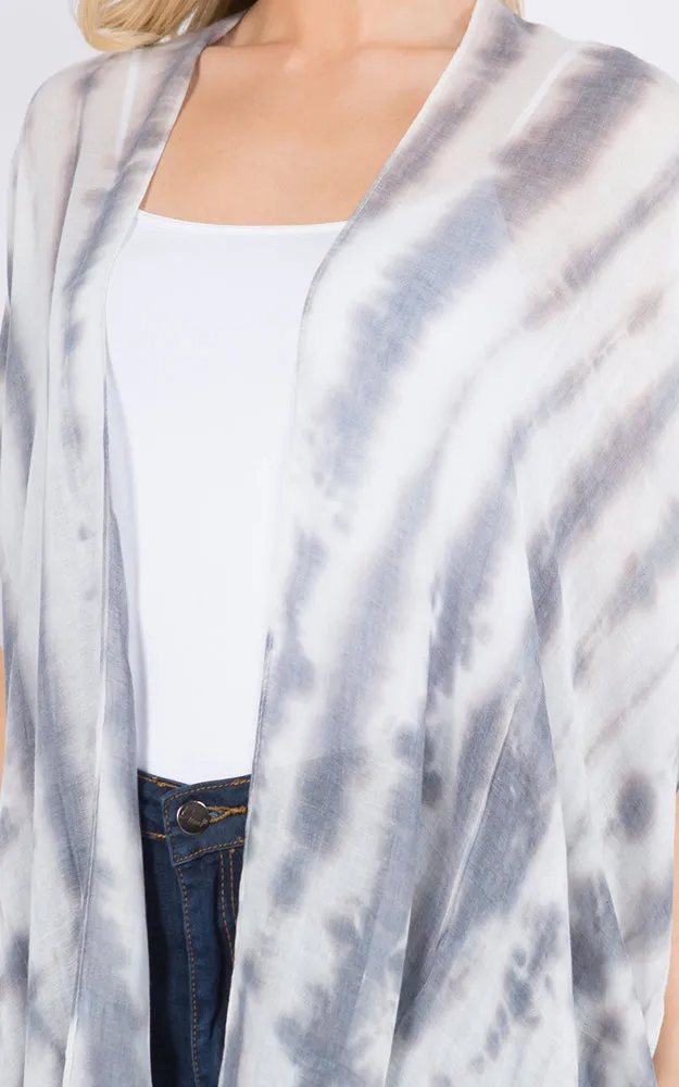 KP3111 Tie-Dyed Print Cover Up Kimono