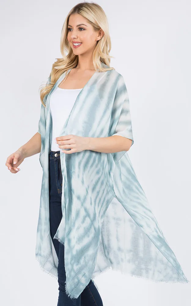 KP3111 Tie-Dyed Print Cover Up Kimono