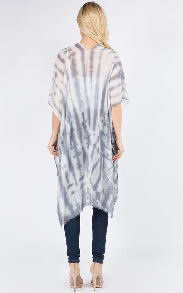 KP3111 Tie-Dyed Print Cover Up Kimono