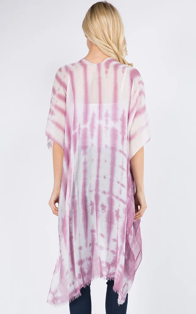 KP3111 Tie-Dyed Print Cover Up Kimono