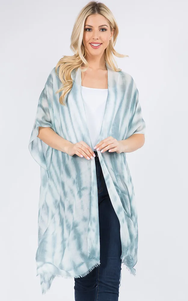 KP3111 Tie-Dyed Print Cover Up Kimono
