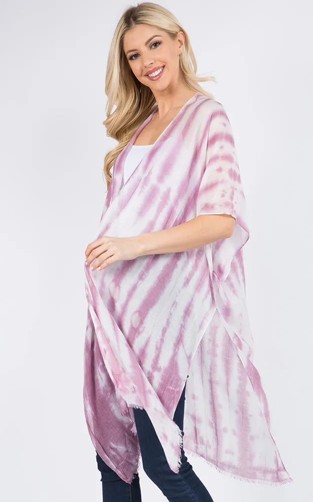 KP3111 Tie-Dyed Print Cover Up Kimono
