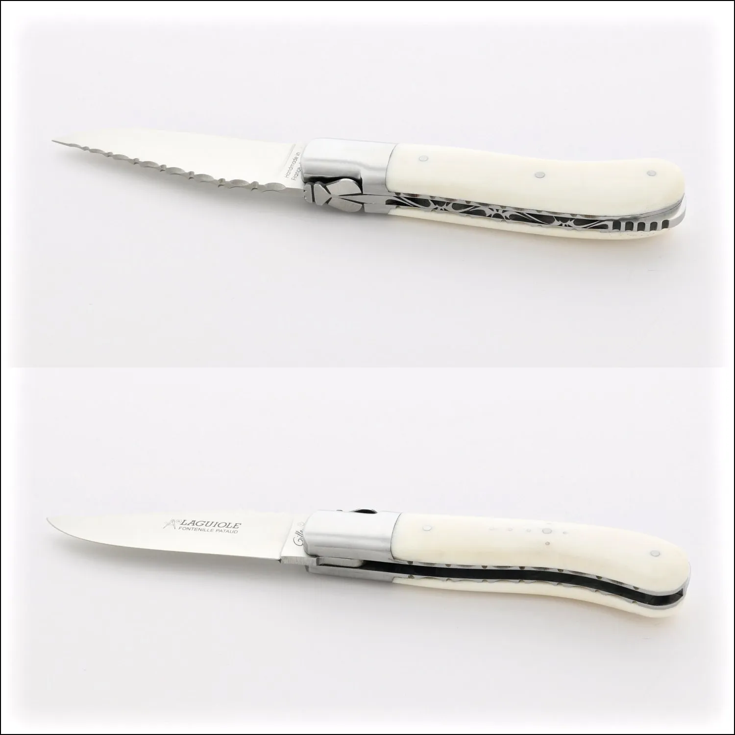 Laguiole Gentleman's Knife Guilloche - Cattle Bone