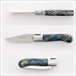 Laguiole Gentleman's Knife Guilloche - Stained Poplar Burl