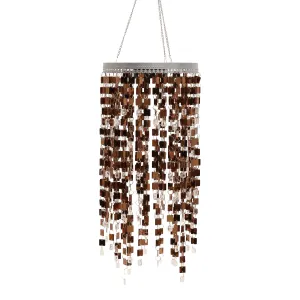 Large Shimmer Chandelier Wind Chime w Battery Box w Timer Bronze RS
