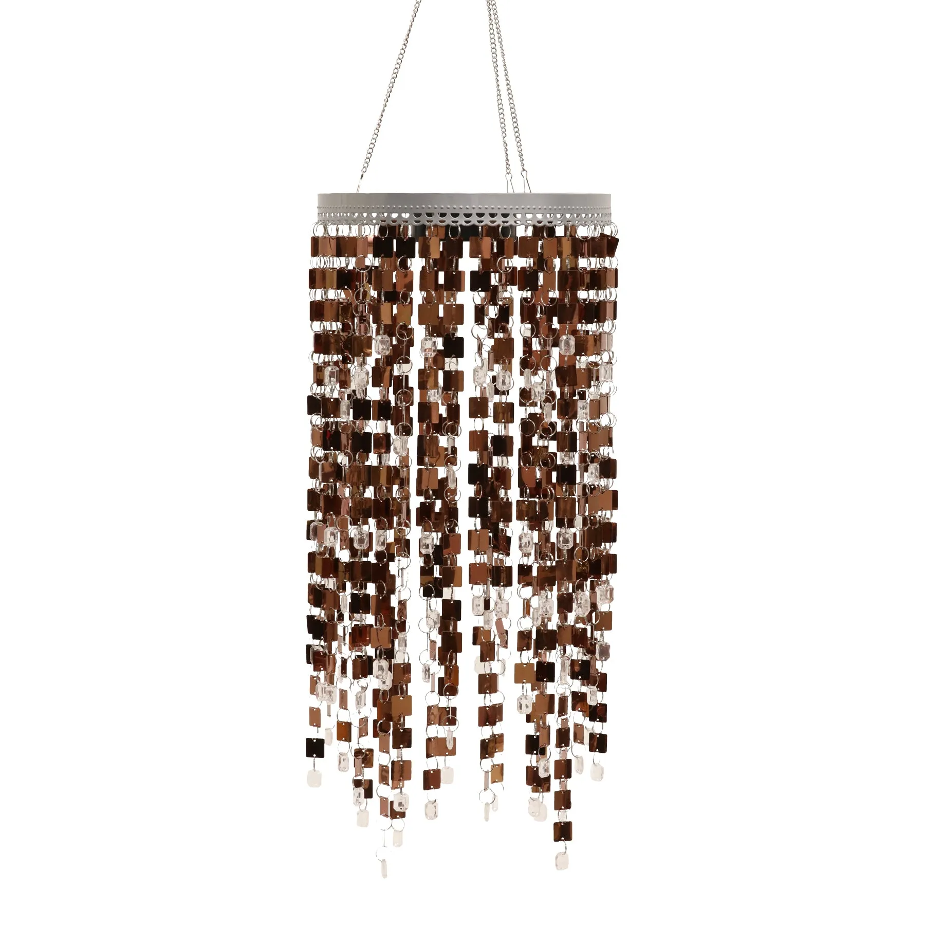 Large Shimmer Chandelier Wind Chime w Battery Box w Timer Bronze RS