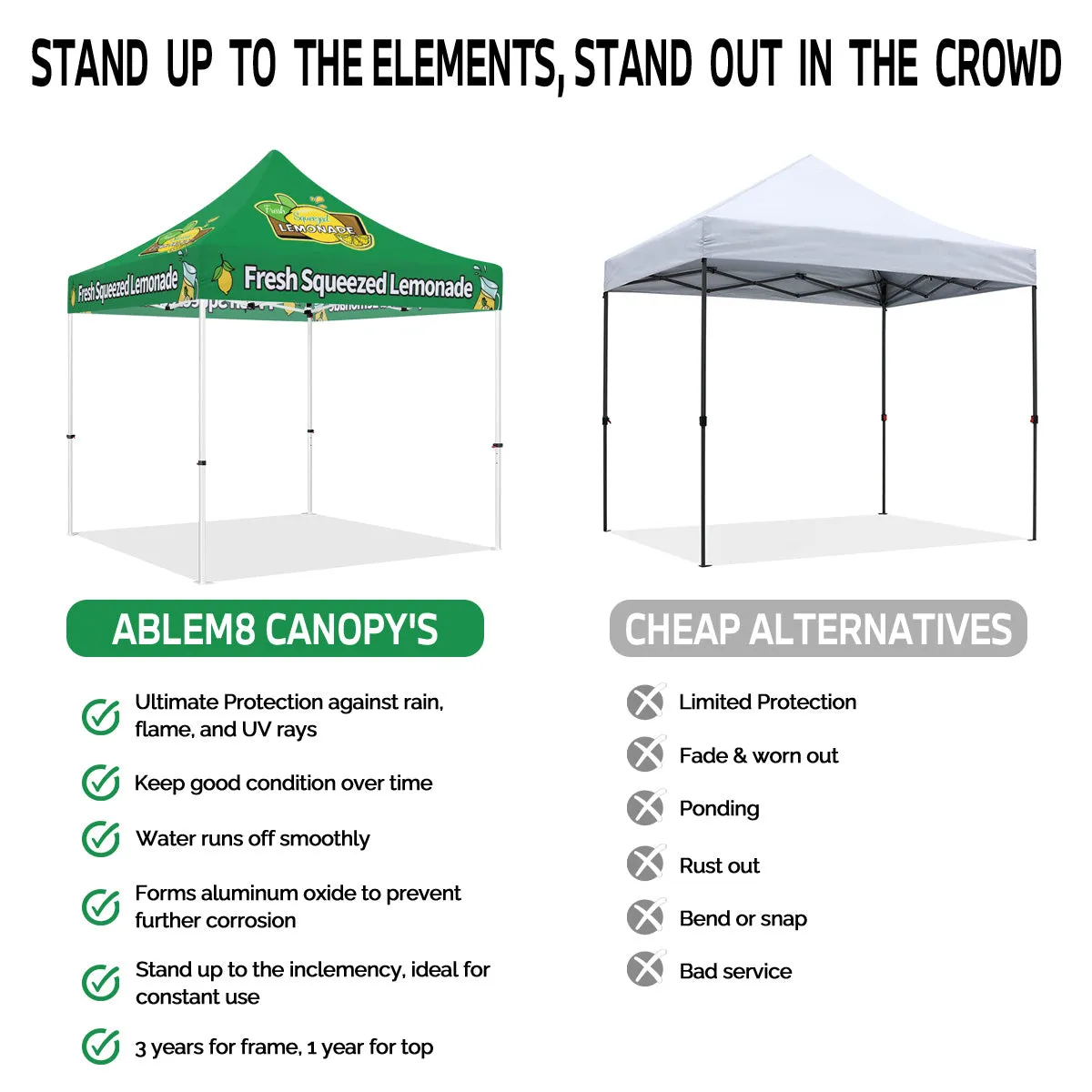 Lemonade Tent- 10x10 Fresh Squeezed Lemonade Pop Up Tent