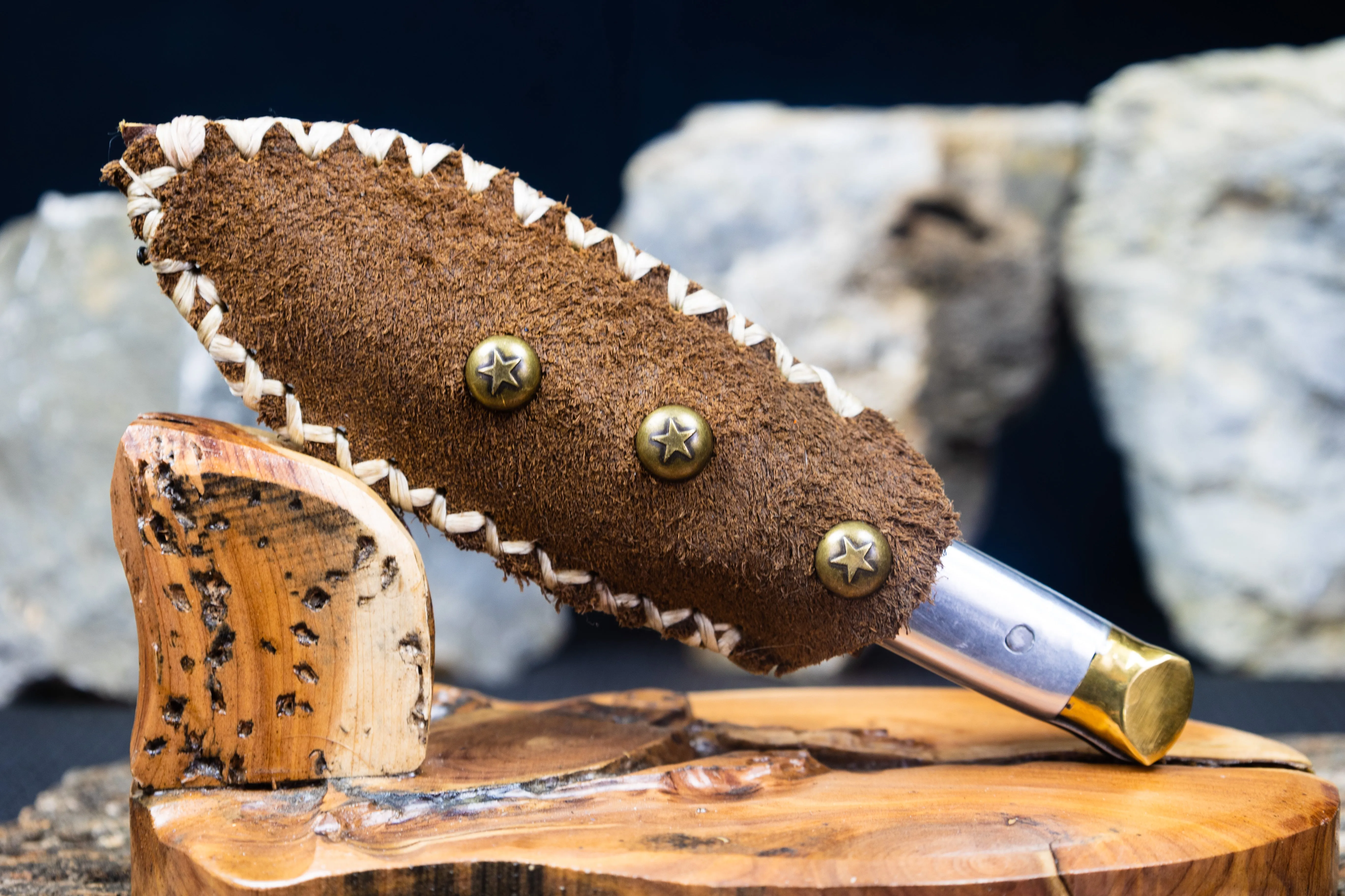 Little Badger Sante Fe Trail Traditional Beaver Butchering Scalping Knife 3 star Sheath