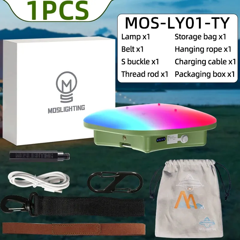 MOSLIGHTING Solar Camping Lantern Rechargeable Outdoor Hang Tent Lamp Portable Flashlight Work Maintenance Emergency Lighting
