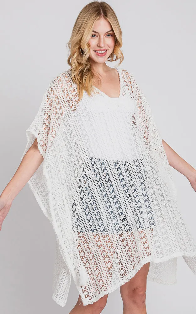 MS0342 CROCHET COVER-UP PONCHO