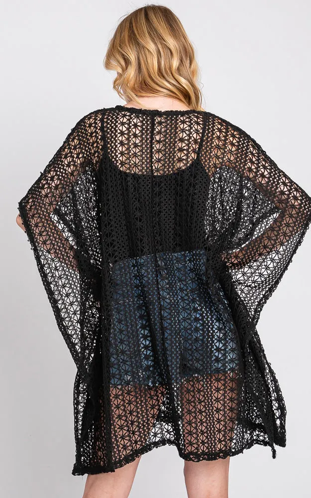 MS0342 CROCHET COVER-UP PONCHO