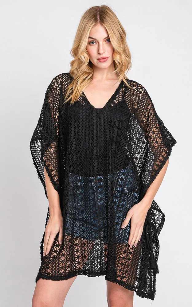 MS0342 CROCHET COVER-UP PONCHO