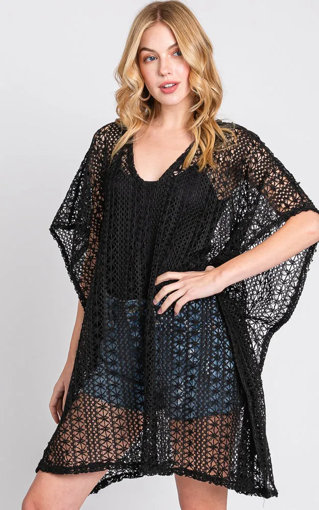 MS0342 CROCHET COVER-UP PONCHO