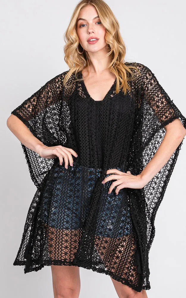 MS0342 CROCHET COVER-UP PONCHO