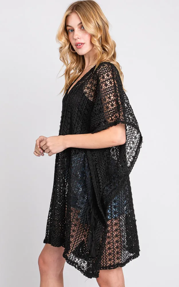 MS0342 CROCHET COVER-UP PONCHO