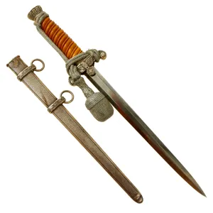 Original German WWII Army Heer Officer Dagger by Alcoso circa 1940 with Scabbard & Portepee