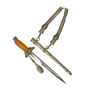 Original German WWII Army Heer Officer Dagger by Alcoso with Hanger & Portepee circa 1940