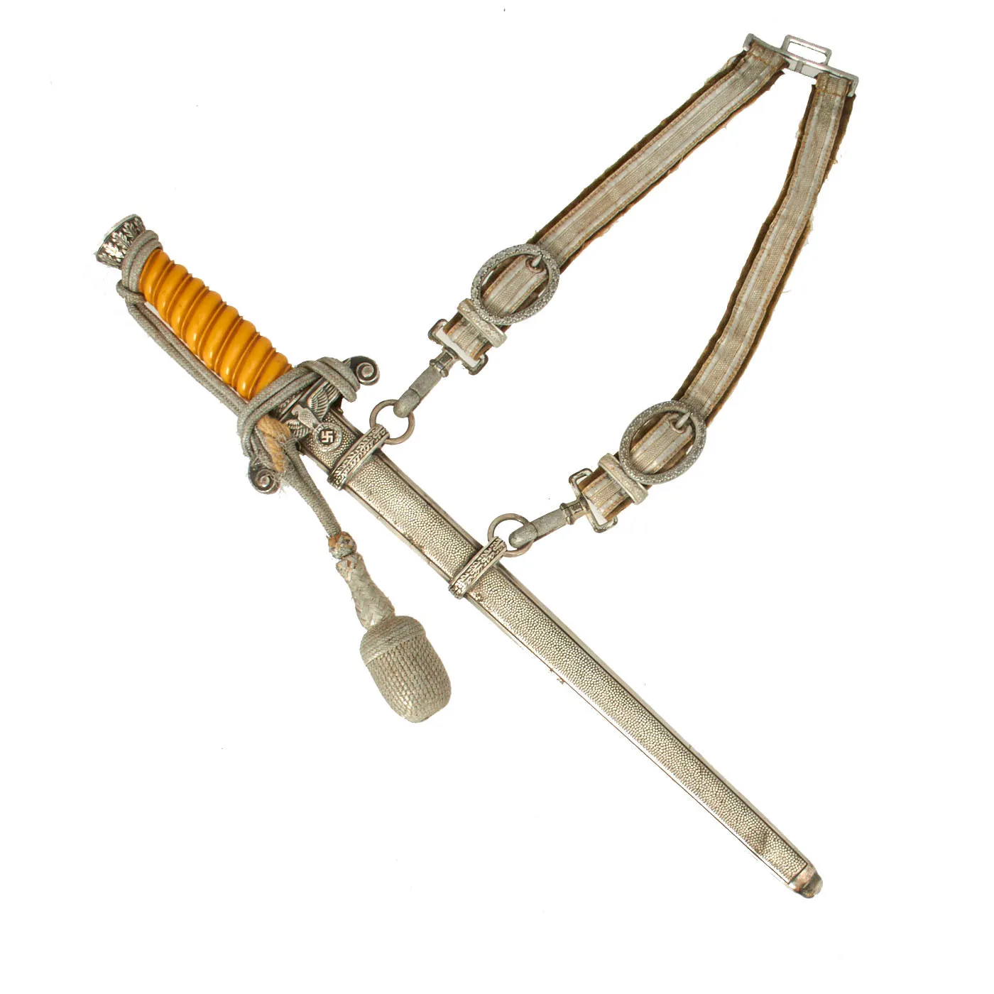 Original German WWII Army Heer Officer Dagger by Alcoso with Hanger & Portepee circa 1940