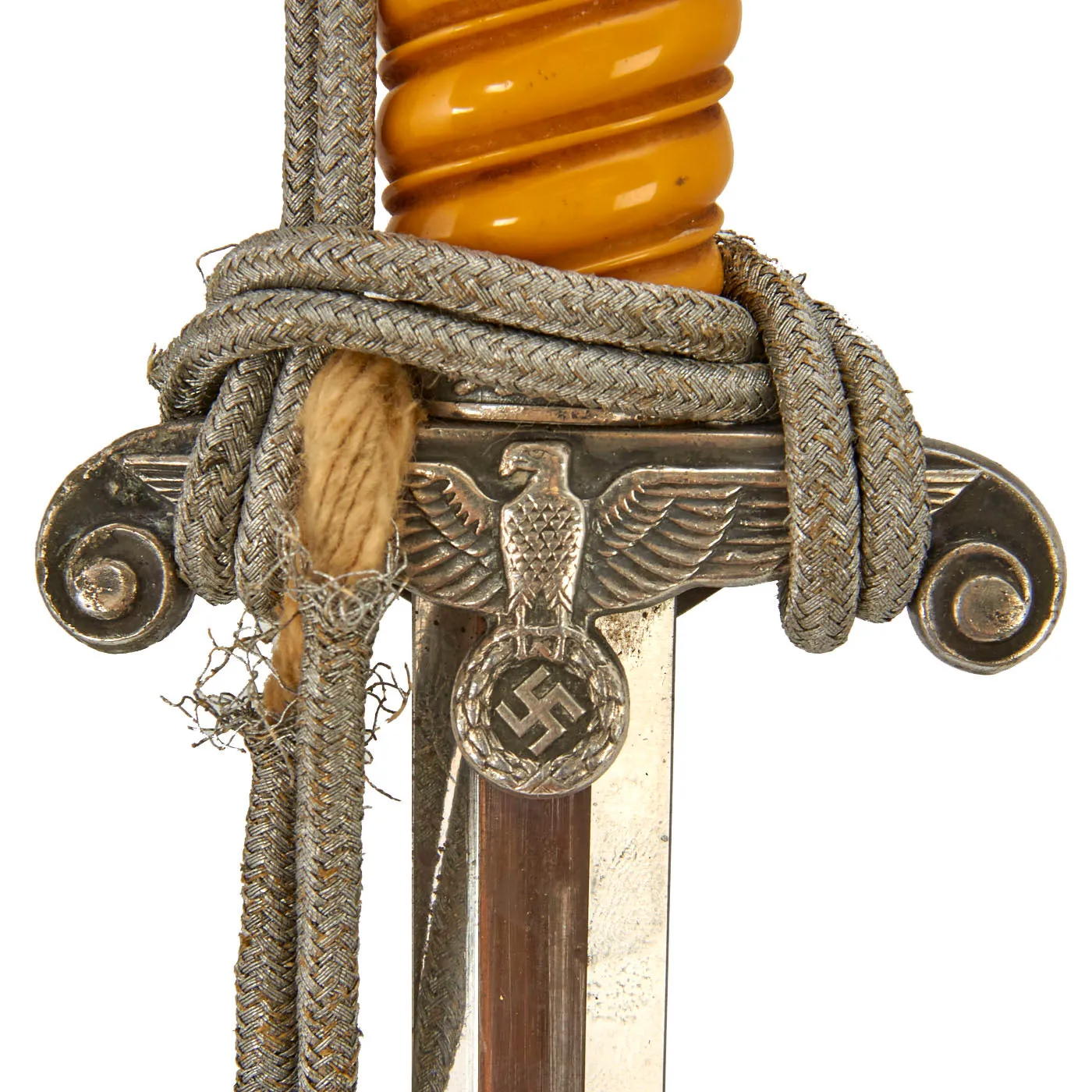 Original German WWII Army Heer Officer Dagger by Alcoso with Hanger & Portepee circa 1940