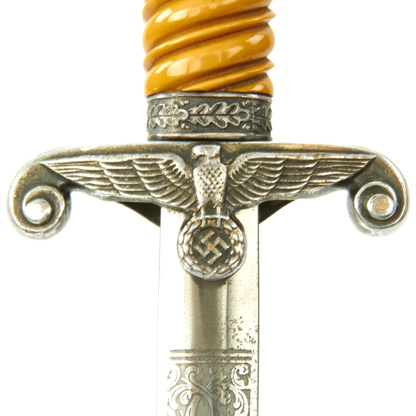 Original German WWII Army Heer Officer Dagger by Alcoso with Hanger and Possible Post War Etching - c. 1940