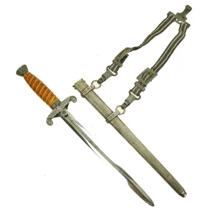 Original German WWII Army Heer Officer Dagger by Alcoso with Hanger circa 1940