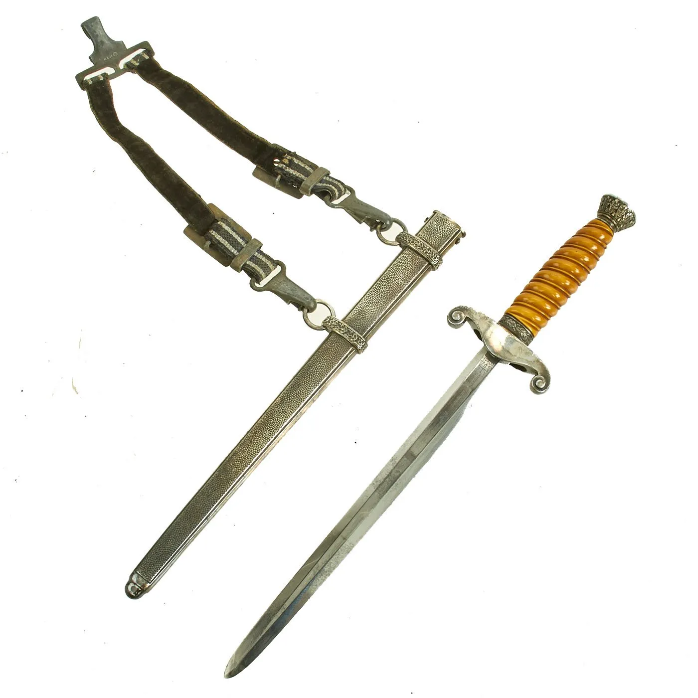 Original German WWII Army Heer Officer Dagger by Alcoso with Hanger circa 1940