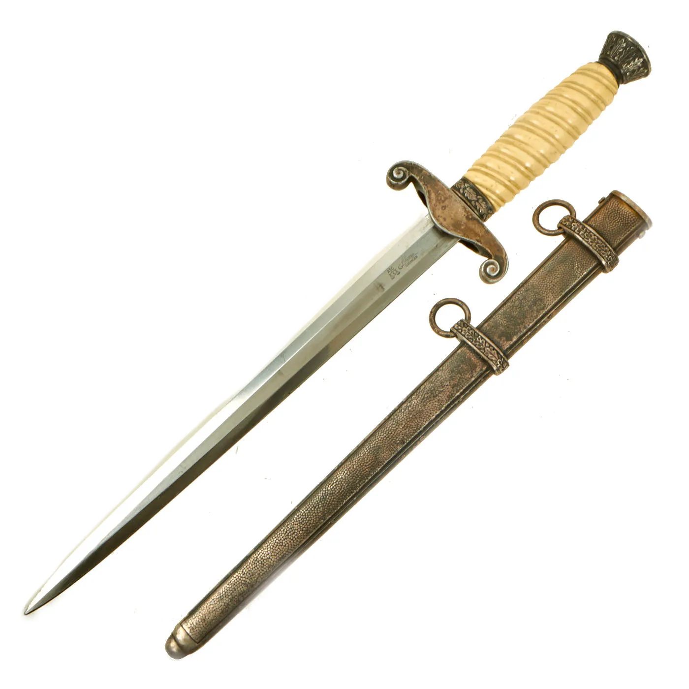 Original German WWII Army Heer Officer Dagger by Alcoso with Scabbard circa 1940