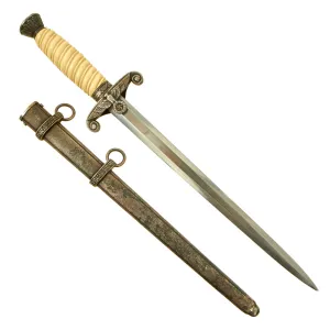 Original German WWII Army Heer Officer Dagger by Alcoso with Scabbard circa 1940